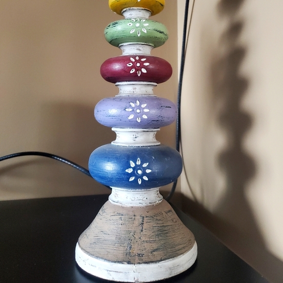 Multi colored rustic candle holder - Picture 2 of 2
